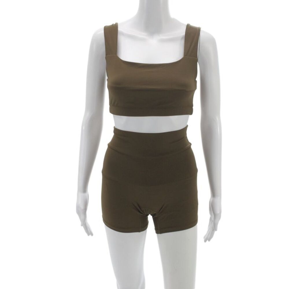 Daughter Lessons Womens Activewear Set Brown Sleeveless Size M